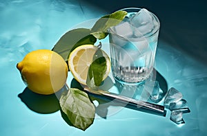 Acetone Can and Lemon, Cool Drink Fusion on Blue