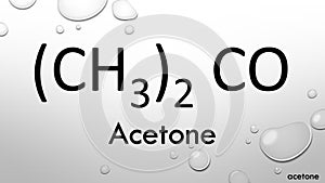 Acetone formula on waterdrop background