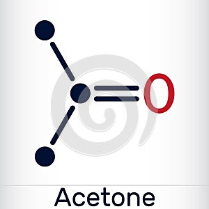 Acetone ketone molecule. It is organic solvent. Skeletal chemical formula