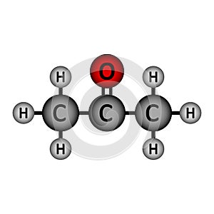Acetone molecule icon photo