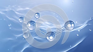 acetonitrile molecular structure, 3d model molecule, organic nitrile, structural chemical formula view from a microscope