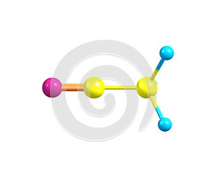 Acetonitrile molecule isolated on white