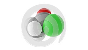 acetyl chloride molecule, acyl chloride, molecular structure, isolated 3d model van der Waals