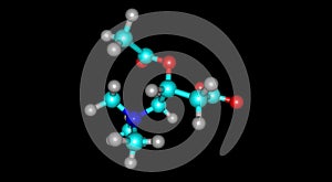 Acetyl-L-carnitine molecular structure isolated on black