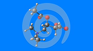 Acetyl-L-carnitine molecular structure isolated on blue photo