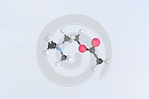 Acetylcholine molecule. Isolated molecular model. 3D rendering
