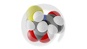 acetylcysteine molecule, n-acetylcysteine molecular structure, isolated 3d model van der Waals