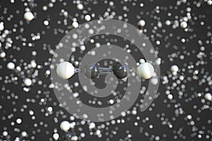 Acetylene molecule, conceptual molecular model. Scientific 3d rendering