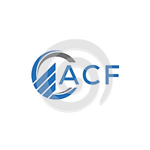 ACF Flat accounting logo design on white background. ACF creative initials Growth graph letter logo concept. ACF business finance