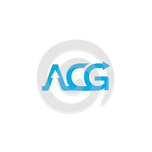 ACG Logo Simple Design. Letter A Arrow Logo photo