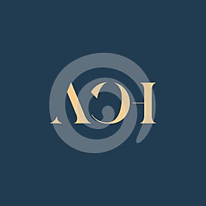 ACH abstract letter logo design