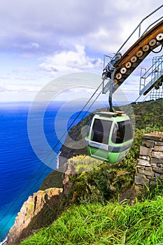 Achadas da Cruz cable car in Madeira island, Portugal