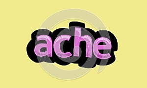 ACHE writing vector design on a yellow background