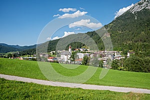 Achenkirch village, tourist destination and spa town, tirolean landscape
