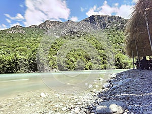 Acheron river path along the river in village gliki therpsotia perfecture greece alternative outdoors destination