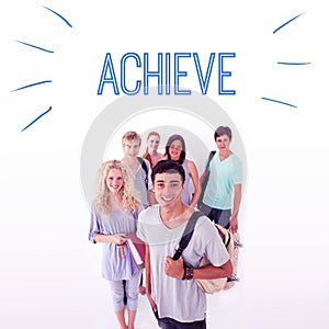 Achieve against smiling students
