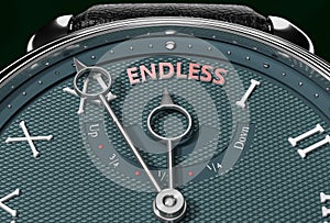 Achieve Endless, come close to Endless or make it nearer or reach sooner - a watch symbolizing short time between now and Endless