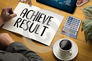 ACHIEVE RESULT compass , businessman Results and Expectations ,