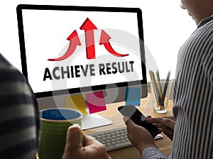 ACHIEVE RESULT compass , businessman Results and Expectations ,