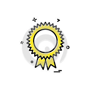 Achievement award best quality ribbon icon vector design