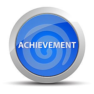 Achievement blue round button photo