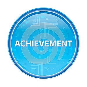 Achievement floral blue round button photo