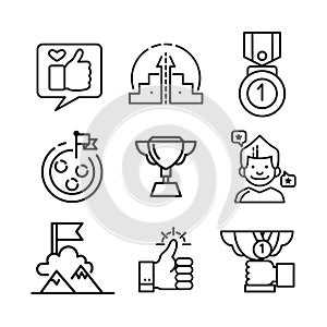 Achievement Icon Black And White Illustration