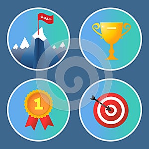 Achievement icons set