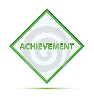 Achievement modern abstract green diamond button photo