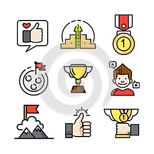 Achievement Simple Icon Color Illustration