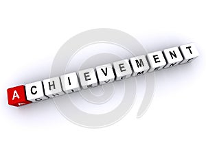achievement word block on white photo