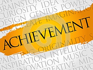 Achievement word cloud collage