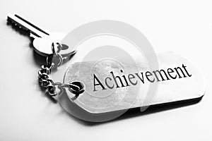 Achievement word with key .Business motivation