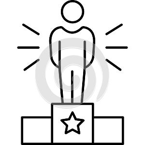 Achiever Outline Vector Icon that can easily edit or modify .