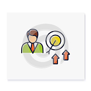 Achieving growth color icon