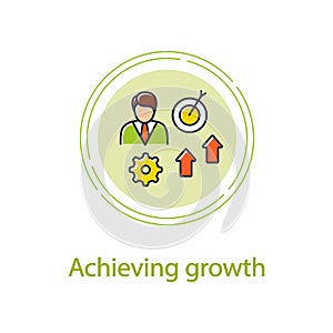 Achieving growth concept line icon