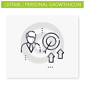 Achieving growth line icon