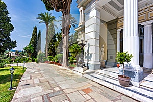 Achilleion palace in Corfu Island, Greece, built by Empress of Austria Elisabeth of Bavaria, also known as Sisi. The Achilleion