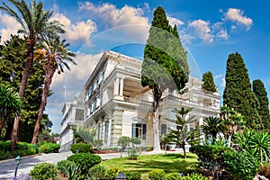 Achilleion palace in Corfu Island, Greece, built by Empress of Austria Elisabeth of Bavaria, also known as Sisi. The Achilleion