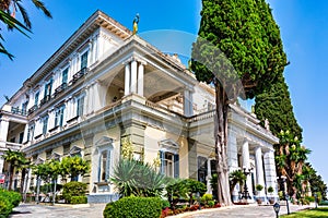 Achilleion palace in Corfu Island, Greece, built by Empress of Austria Elisabeth of Bavaria, also known as Sisi. The Achilleion