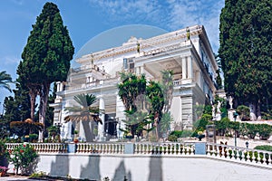 Achilleion palace in Corfu Island, Greece, built by Empress of Austria Elisabeth of Bavaria, also known as Sisi. The Achilleion