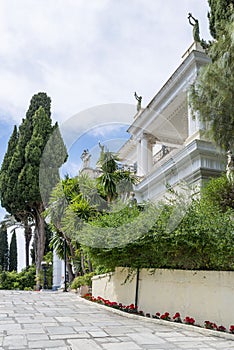 Achilleion palace in Gastouri on Corfu island, Greece.