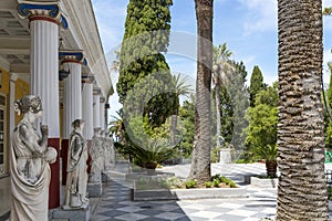 Achilleion palace in Gastouri on Corfu island, Greece.