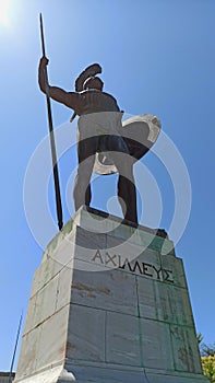 Achilles as guardian of the Achilleion palace in CorfuKerkyra island, Ionian sea,