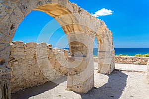 Achilles` House Kourio Basilica at The Sanctuary of Apollo at the Kourion World Heritage Archaeological site near Limassol, Cyprus