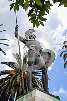 Achilles statue in Achilleion palace also called Sisi Palace on Corfu Island, Greece