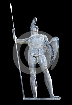 Achilles statue isolated