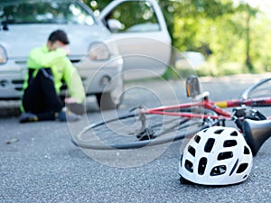 Aching man after bicycle accident