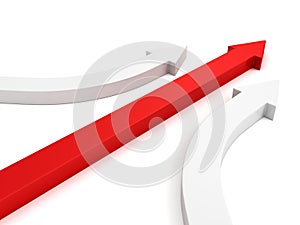 Achivement business leadership concept red arrow