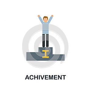 Achivement flat icon. Simple sign from gamification collection. Creative Achivement icon illustration for web design
